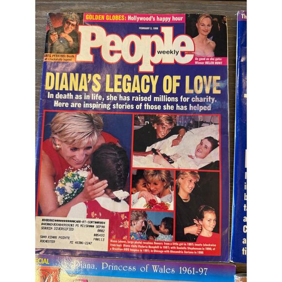 PRINCESS DIANA Lot of 7 Vintage Tabloids Magazines People Globe - Picture 6 of 8